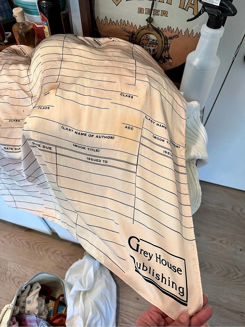 Grey House Publishing Silk Scarf in Cream & Black